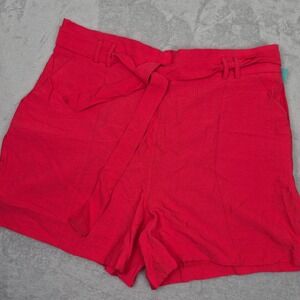 NWT Maurices Womens Red Paperbag Waist Tie Shorts Plus Size XXL 206501Y Bright